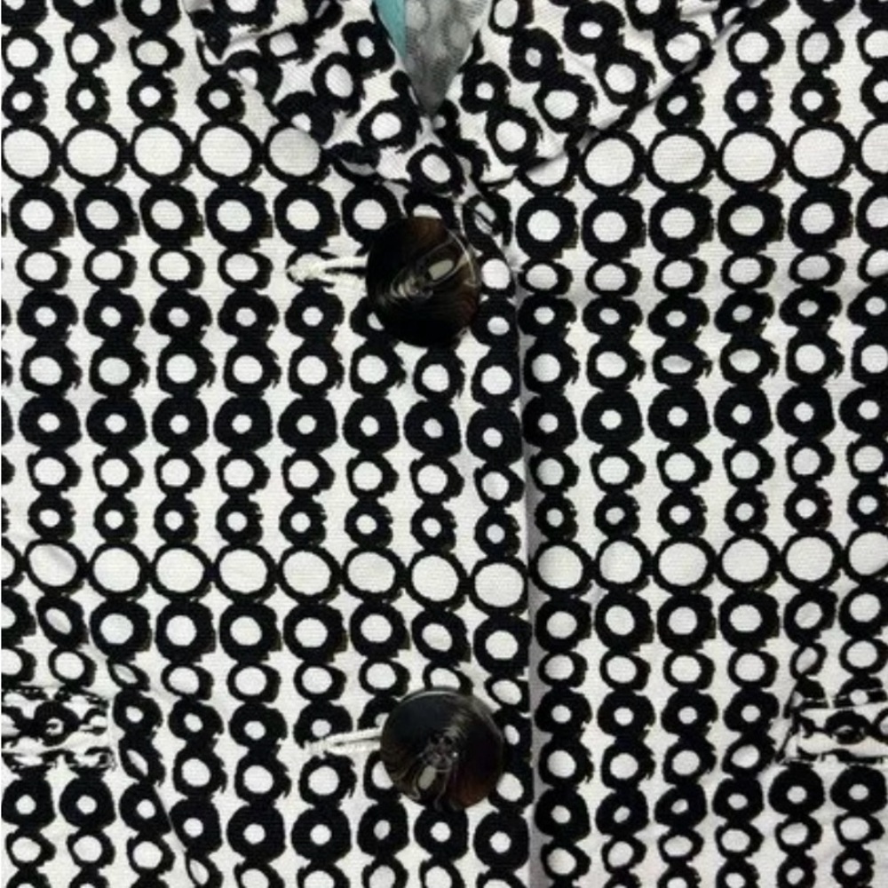 Cabi Black and white DuJour Circle Circle Print Stretch Jacket-8 - Picture 4 of 5